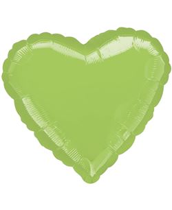 Globo Foil Corazón Verde Lima Metalizado 45 cm | Globo Helio