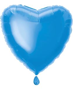 Globo Foil Corazón Azul Metalizado 45 cm | Globo de Helio