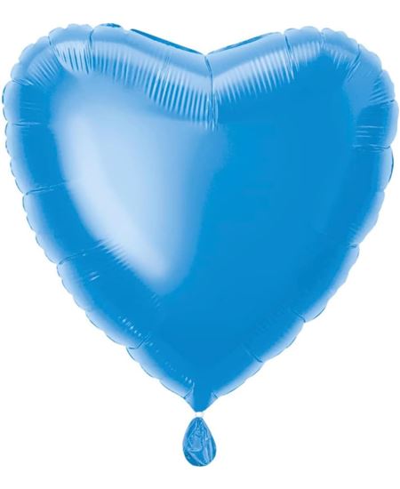 Globo Foil Corazón Azul Metalizado 45 cm | Globo de Helio
