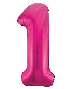 Globo Foil Número 1 Fucsia Metalizado 86 cm | Globo Helio