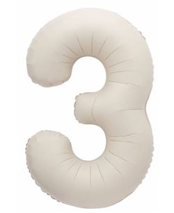 Globo Foil Número 3 Nude Mate 86 cm | Globo Helio