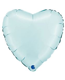Globo de Helio Corazón Azul Pastel Satinado 45 cm