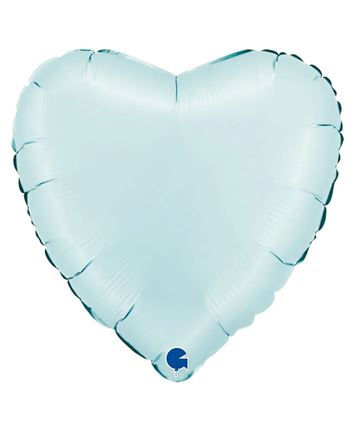 Globo de Helio Corazón Azul Pastel Satinado 45 cm