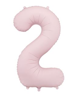 Globo Foil Número 2 Rosa Claro 86 cm