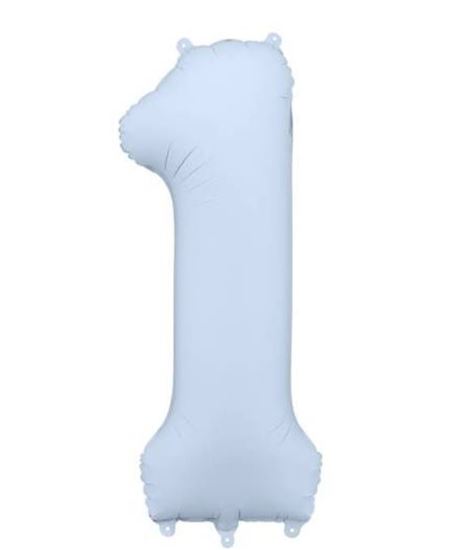 Globo Foil Número 1 Azul Niebla 86 cm