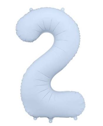 Globo Foil Número 2 Azul Niebla 86 cm
