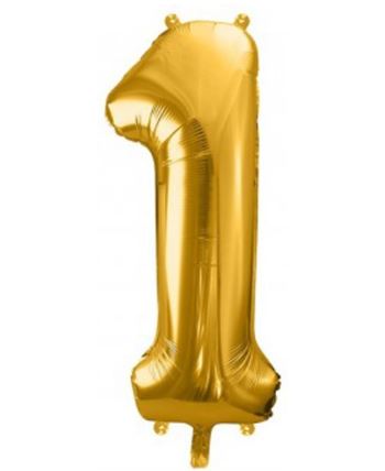 Globo Foil Número 1 Oro 86 cm