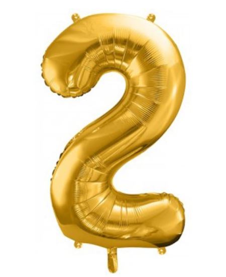Globo Foil Número 2 Oro 86 cm