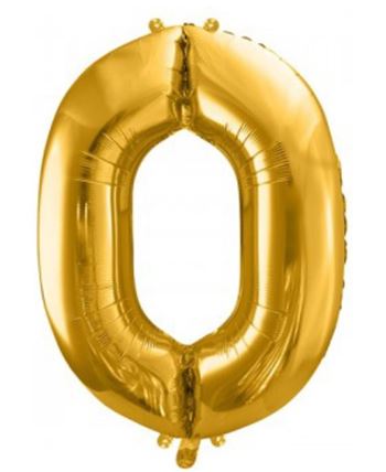 Globo Foil Número 0 Oro 86 cm