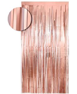 Cortina Metalizada Oro Rosa 1x2 m para Fiestas