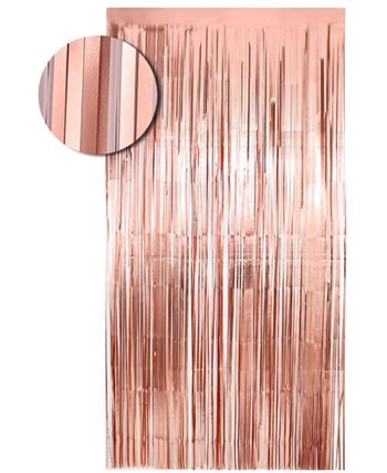 Cortina Metalizada Oro Rosa 1x2 m para Fiestas