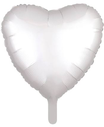 Globo Foil Corazón Blanco 45 cm para Celebraciones