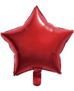 GLOBO DE HELIO ESTRELLA ROJO METALIZADO