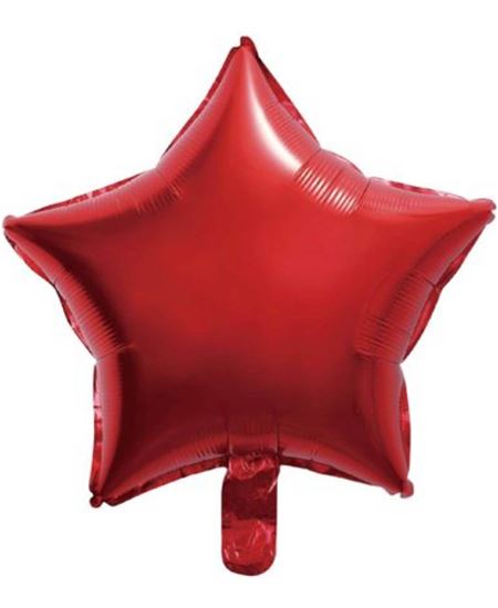 GLOBO DE HELIO ESTRELLA ROJO METALIZADO