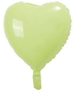 Globo Foil Corazón Verde Pastel 45 cm