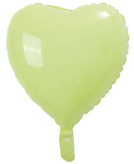Globo Foil Corazón Verde Pastel 45 cm