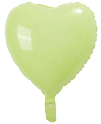 Globo Foil Corazón Verde Pastel 45 cm
