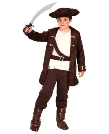 Disfraz de Pirata Casaca Marron para Nino