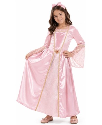 Disfraz de Princesa Rosa con Broche Cintura Nina