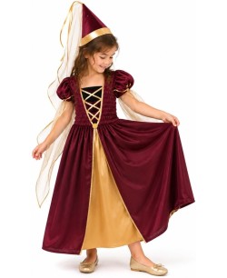 Disfraz de Princesa Medieval Rojo para Nina