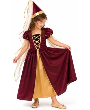 Disfraz de Princesa Medieval Rojo para Nina