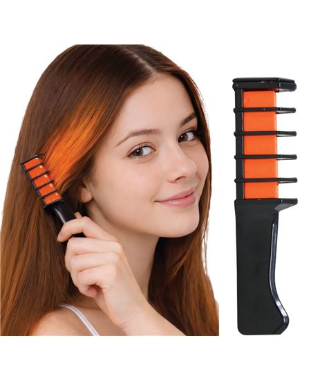 PEINE CON TIZA PARA PELO, 10 CM, NARANJA | Complemento Hallo