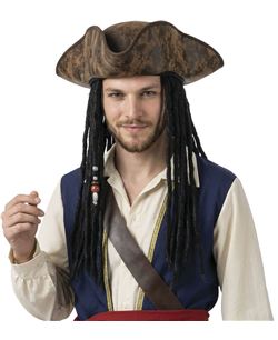 SOMBRERO PIRATA CON RASTAS | Complemento Carnaval