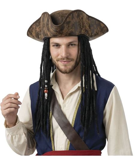 SOMBRERO PIRATA CON RASTAS | Complemento Carnaval