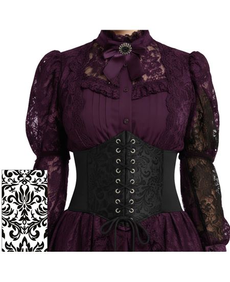 CORSET NEGRO BRILLANTE DECORADO