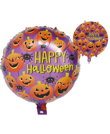 GLOBO HAPPY HALLOWEEN LILA, 50 CM | Complemento Halloween