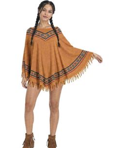 DISFRAZ DE INDIA CON PONCHO PARA MUJER | Disfraz Carnaval