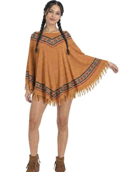 DISFRAZ DE INDIA CON PONCHO PARA MUJER | Disfraz Carnaval