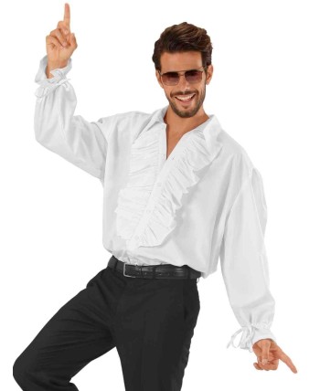 CAMISA FRUNCIDO BLANCA PARA HOMBRE