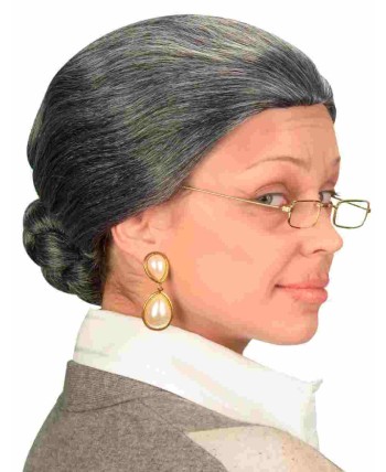 PELUCA ABUELA MOÑO GRIS