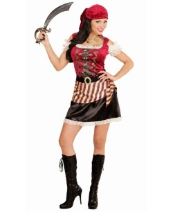 DISFRAZ DE PIRATESA CHALECO ROJO PARA MUJER 2