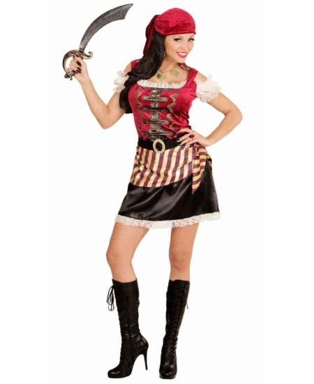 DISFRAZ DE PIRATESA CHALECO ROJO PARA MUJER