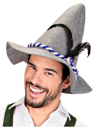 SOMBRERO TIROLES CON PLUMA FIELTRO
