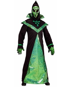 DISFRAZ DE ALIEN VERDE CON MASCARA ADULTO