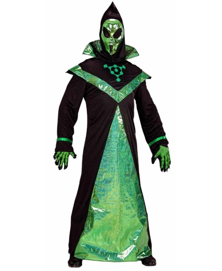 DISFRAZ DE ALIEN VERDE CON MASCARA ADULTO