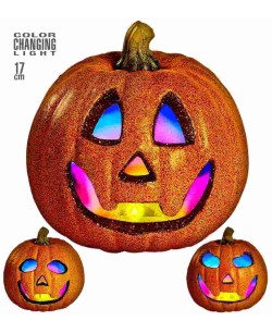 Calabaza con luces de colores 17 cm