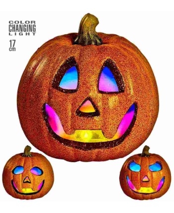 Calabaza con Luces de Colores 17 cm Halloween | La Casa de las Fiestas