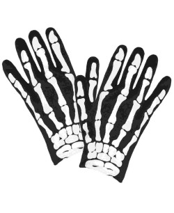 GUANTES DE ESQUELETO BLANCOS INFANTILES
