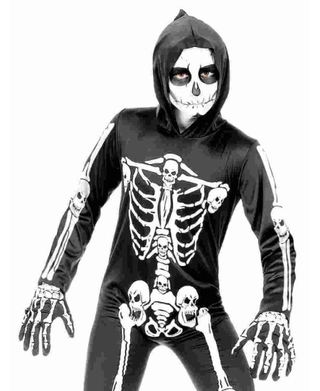 GUANTES DE ESQUELETO BLANCOS INFANTILES