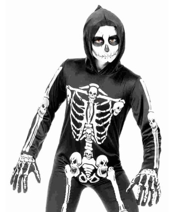 GUANTES DE ESQUELETO BLANCOS INFANTILES
