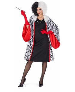 DISFRAZ DE CRUELLA DE VIL LARGO PARA MUJER 2