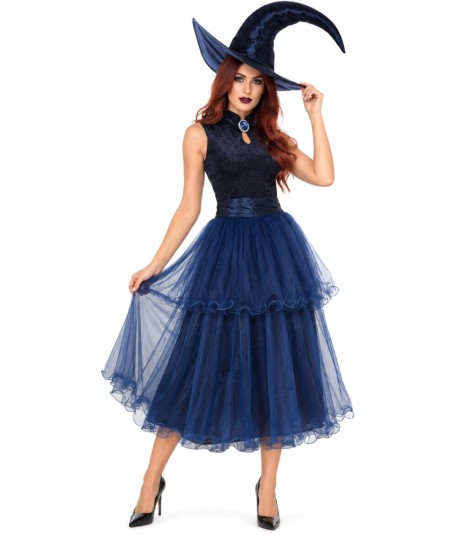 DISFRAZ DE BRUJA AZUL MEDIANOCHE PARA MUJER