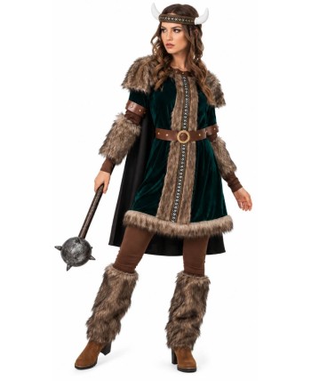 DISFRAZ DE VIKINGA VERDE PARA MUJER