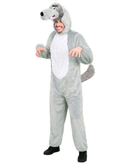 Disfraz de Lobo de Peluche Suave para Adulto