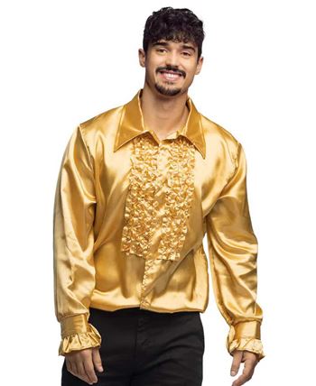 Camisa de Fiesta Dorada para Hombre