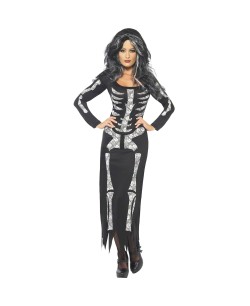 DISFRAZ DE ESQUELETO MUJER VESTIDO
